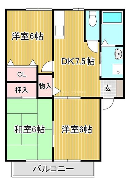 グローヴィングヒルズB 201｜滋賀県草津市追分２丁目(賃貸アパート3DK・2階・55.45㎡)の写真 その2