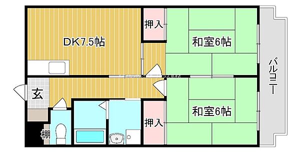 N’s  STYLE2 201｜滋賀県草津市野路６丁目(賃貸マンション2DK・2階・48.60㎡)の写真 その2