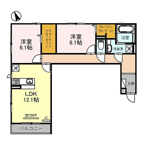 Eminence 102｜滋賀県大津市大萱４丁目(賃貸アパート2LDK・1階・66.32㎡)の写真 その2