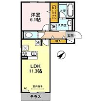 Le　cielI 105 ｜ 滋賀県草津市矢倉１丁目（賃貸アパート1LDK・1階・45.02㎡） その2