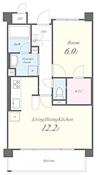 らんずFI 2階1LDKの間取り