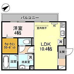 SEJOUR　OTTS　TROIS 2階1LDKの間取り