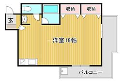 メゾン寿 1Kの間取図画像