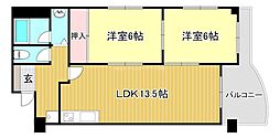 コーポsevenT's 2LDKの間取図画像