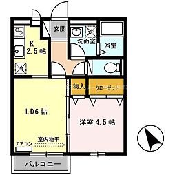 グレースランド・アイ 1LDKの間取図画像