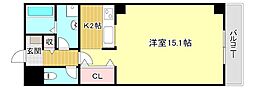 ベルヴィオウミ ワンルームの間取図画像