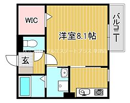 エスペランサ萱野 1Kの間取図画像