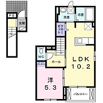 ボヌール山田館 B 201 ｜ 愛知県豊橋市山田町字郷91-1（賃貸アパート1LDK・2階・42.60㎡） その2