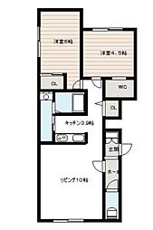 MKガーデン澄川 1階2LDKの間取り