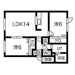ヴィラ南沢 2LDKの間取図画像