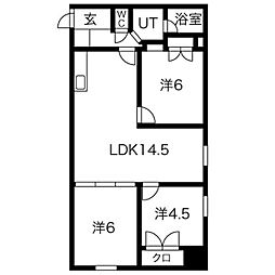 ハイツ近 3LDKの間取図画像