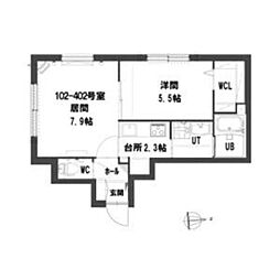 グランメール澄川 1LDKの間取図画像