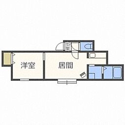 フォレスト澄川 1LDKの間取図画像