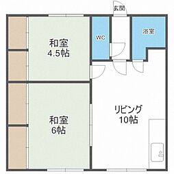陽光マンション 2LDKの間取図画像