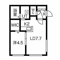 CURTISSUMIKAWA 1LDKの間取図画像