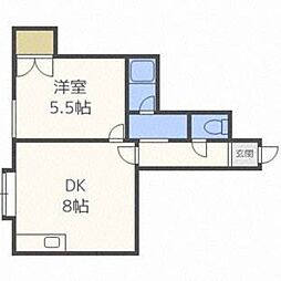 チェリーコーポ 1DKの間取図画像