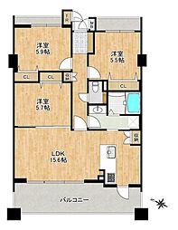 コアマンション下大利ネクステージ 3LDKの間取図画像