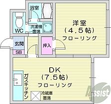 メゾンロベ36  ｜ 北海道札幌市東区北三十六条東17丁目（賃貸マンション1DK・3階・26.73㎡） その2