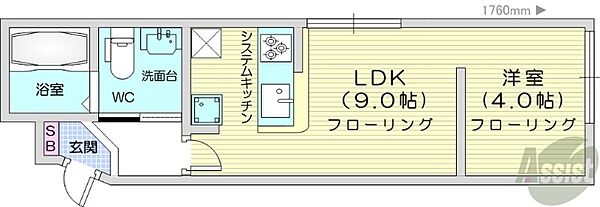 北海道札幌市中央区南八条西12丁目(賃貸マンション1R・5階・30.04㎡)の写真 その2