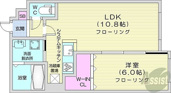 北海道札幌市中央区南三条西25丁目(賃貸マンション1LDK・5階・37.50㎡)の写真 その2