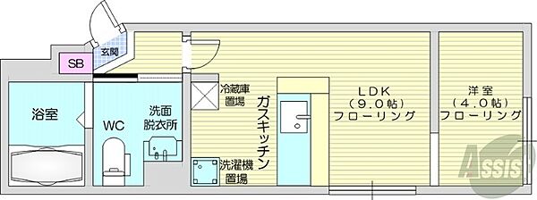 北海道札幌市中央区南八条西12丁目(賃貸マンション1LDK・5階・30.04㎡)の写真 その2