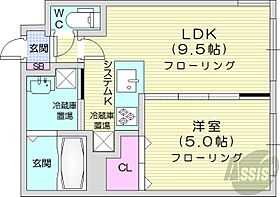 北海道札幌市中央区南二十二条西9丁目（賃貸マンション1LDK・4階・33.92㎡） その2