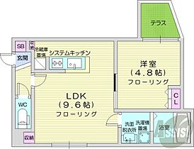 北海道札幌市中央区北一条西26丁目（賃貸マンション1LDK・1階・34.10㎡） その2