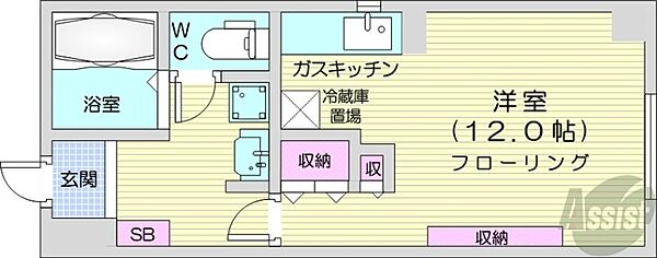 北海道札幌市北区北二十三条西4丁目(賃貸マンション1K・3階・27.52㎡)の写真 その2