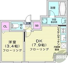 北海道札幌市中央区北一条西27丁目（賃貸マンション1DK・3階・27.29㎡） その2