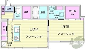 北海道札幌市中央区北八条西20丁目（賃貸マンション1LDK・2階・45.50㎡） その2