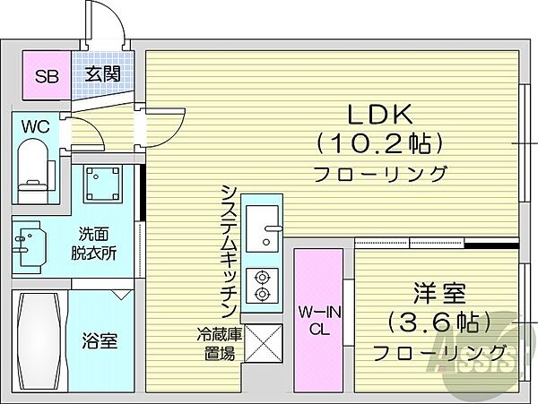 仮）ディモーラN12 ｜北海道札幌市東区北十二条東2丁目(賃貸マンション1LDK・3階・33.00㎡)の写真 その2