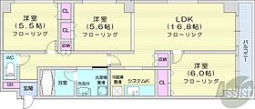 北海道札幌市中央区北三条東2丁目（賃貸マンション3LDK・5階・73.20㎡） その2