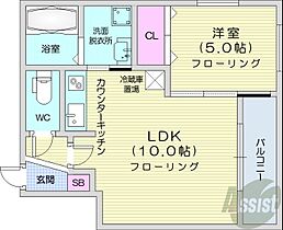 TURAN発寒1  ｜ 北海道札幌市西区発寒五条3丁目（賃貸マンション1LDK・5階・33.05㎡） その2