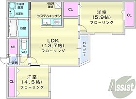 アンコール札幌  ｜ 北海道札幌市東区北七条東5丁目（賃貸マンション2LDK・5階・56.94㎡） その2