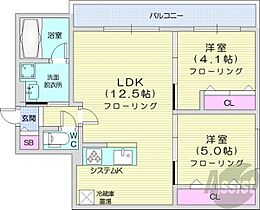 北海道札幌市中央区北八条西24丁目（賃貸マンション2LDK・4階・49.24㎡） その2