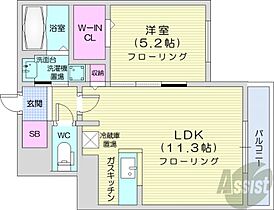 ベラージオ北22条  ｜ 北海道札幌市北区北二十二条西3丁目1-21（賃貸マンション1LDK・2階・34.83㎡） その2