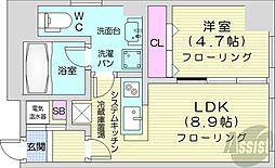 ルラシオン札幌駅前 11階1LDKの間取り