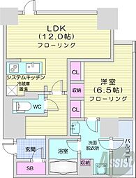 札幌市営東西線 西11丁目駅 徒歩6分の賃貸マンション 4階1LDKの間取り