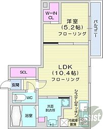札幌市営東西線 西18丁目駅 徒歩13分の賃貸マンション 3階1LDKの間取り