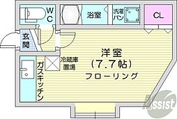 パームヒル麻生1 ワンルームの間取図画像