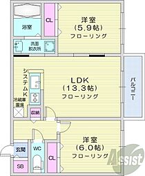 間取図画像 2LDK