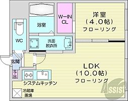 札幌市営東西線 発寒南駅 徒歩7分の賃貸マンション 3階1LDKの間取り
