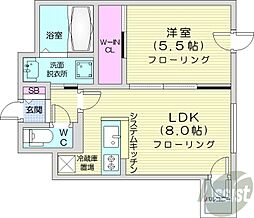 JR函館本線 桑園駅 徒歩8分の賃貸マンション 3階1LDKの間取り