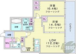 ザ・札幌タワーズイーストタワー 2LDKの間取図画像