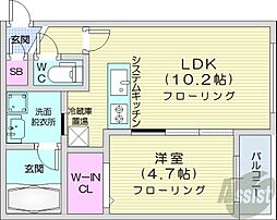 札幌市営南北線 幌平橋駅 徒歩19分の賃貸マンション 4階1LDKの間取り