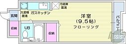 リラハイツ北14条 6階1Kの間取り