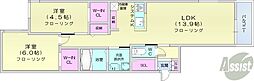 札幌市営東豊線 福住駅 徒歩4分の賃貸マンション 3階2LDKの間取り