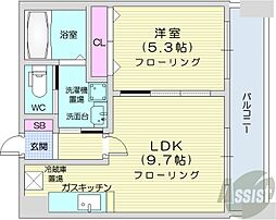 WiseVillageN14 6階1LDKの間取り