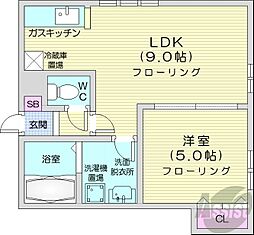 RT3 2階1LDKの間取り