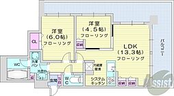 シティタワー札幌 2LDKの間取図画像